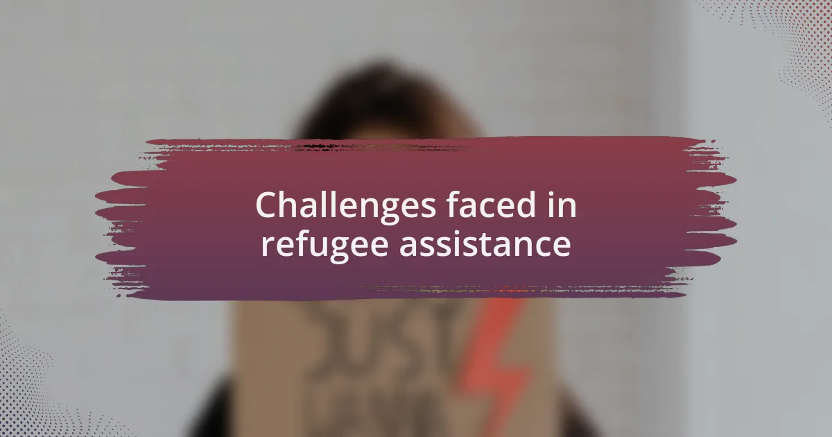 Challenges faced in refugee assistance