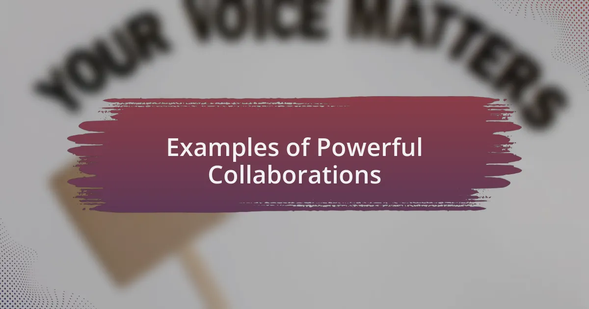 Examples of Powerful Collaborations