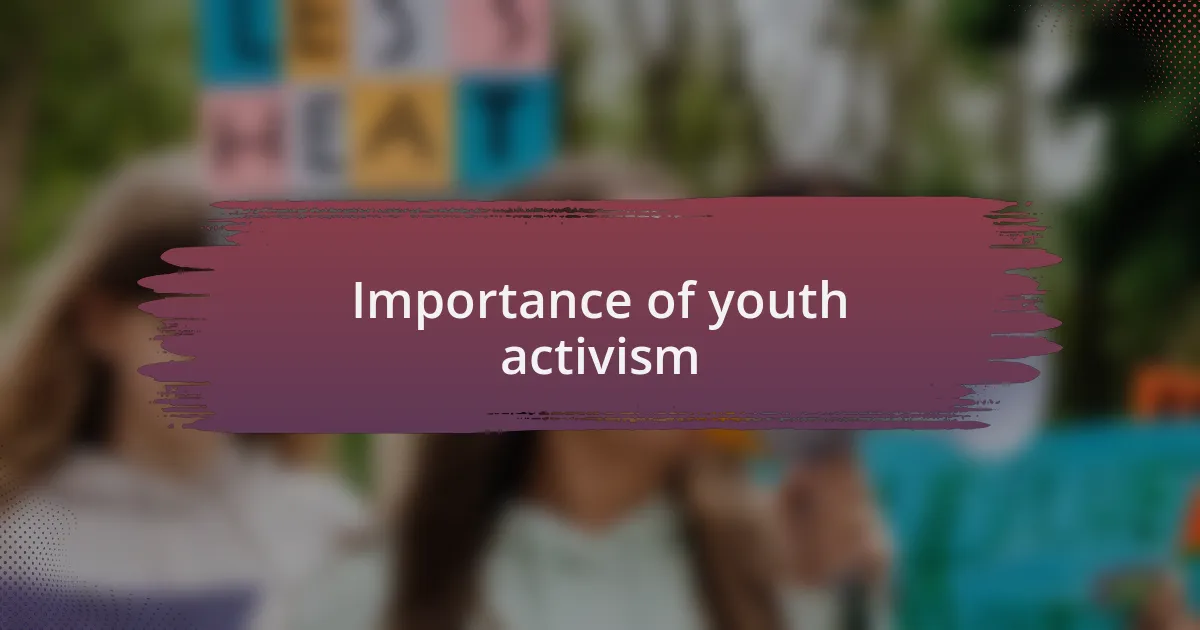Importance of youth activism