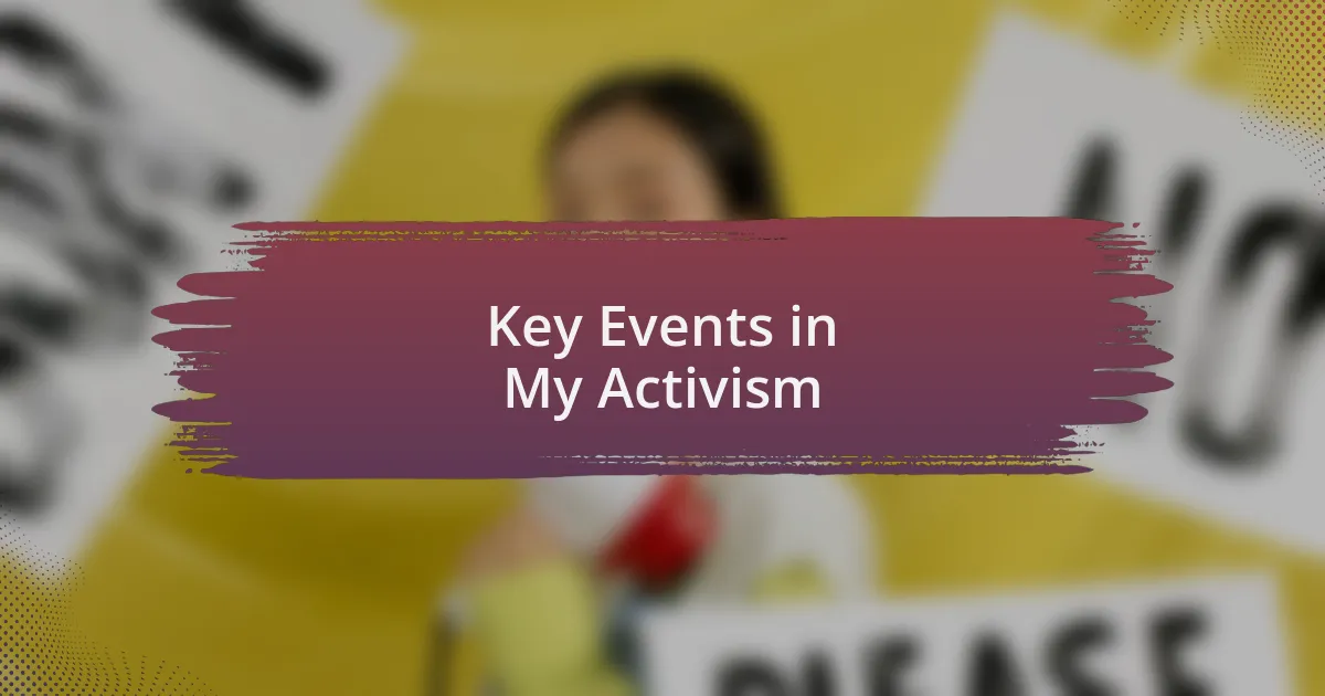Key Events in My Activism