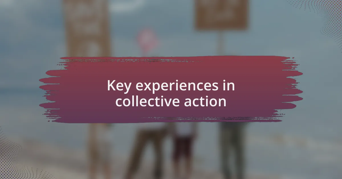 Key experiences in collective action