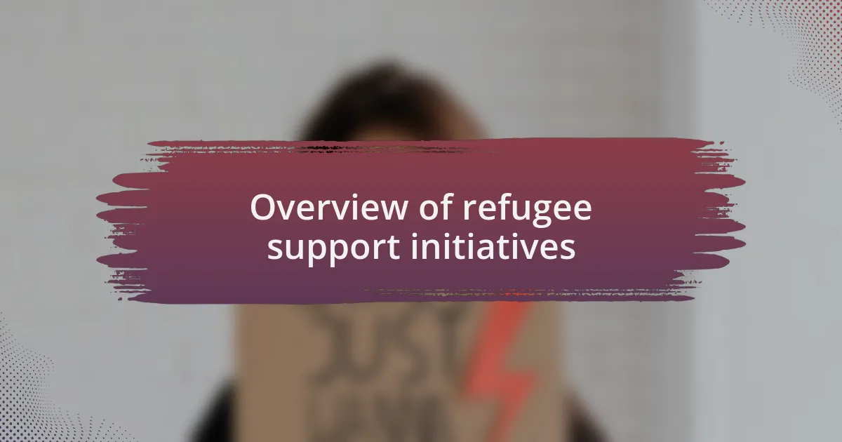 Overview of refugee support initiatives
