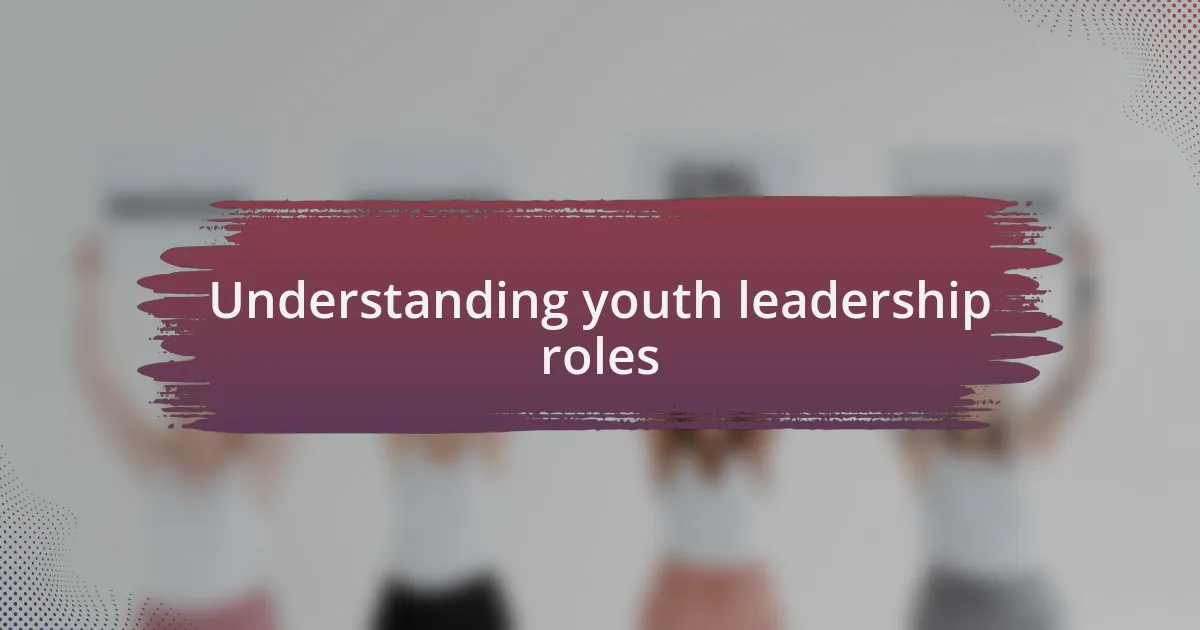 Understanding youth leadership roles